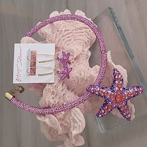 Betsey Johnson Pink and Orange Starfish Jewelry Set